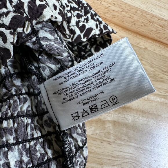 Proenza Schouler White Label NWT Micro Floral Smocked Top Size 4 Turtleneck - Picture 7 of 9